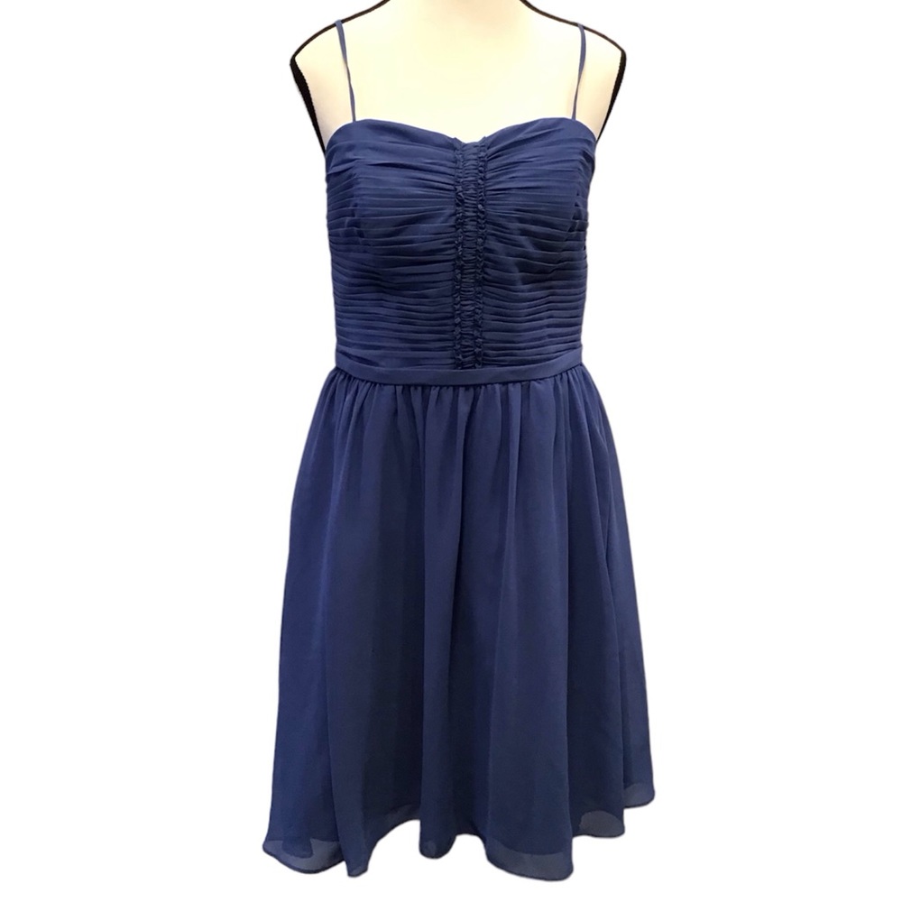Vintage Y2K Alfred Angelo Womens Chiffon Fit & Flare Dress Size 14 Pleated Fairy